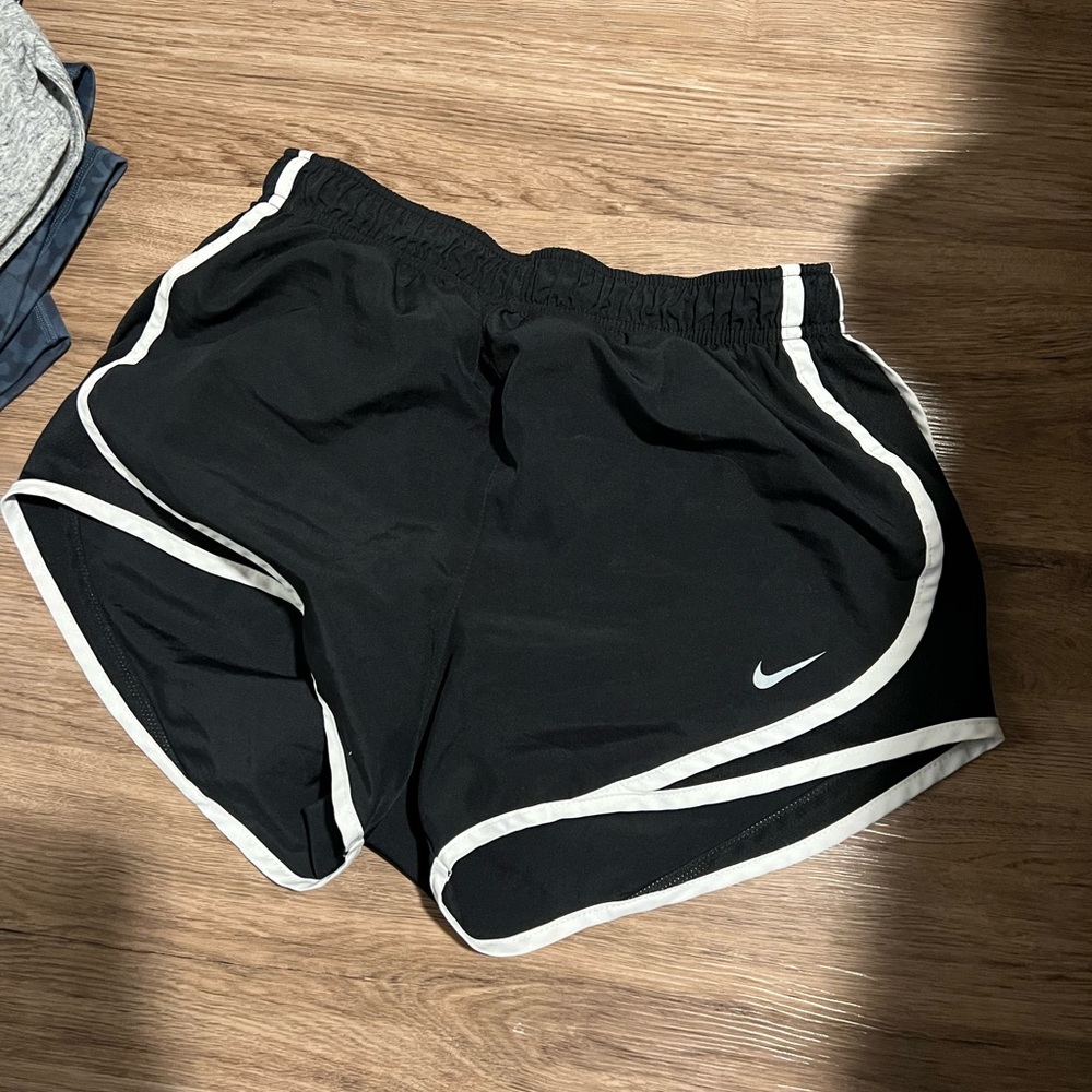 Nike Women's Black and White Athletic Shorts